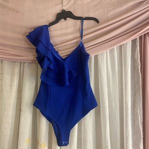 Blue body suit